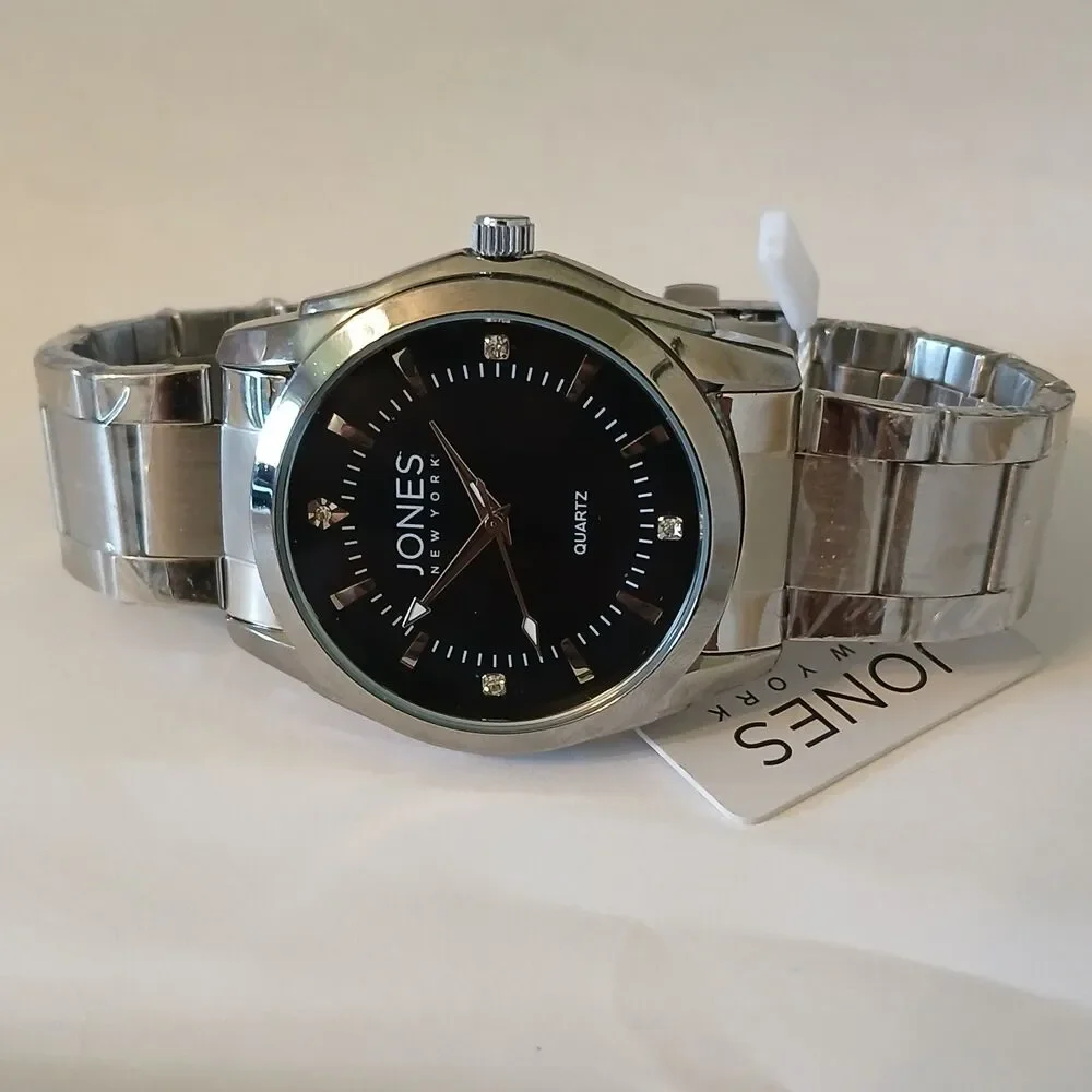 Jones New York Men's Watch Black Dial Silver Tone Bracelet JNYW2419M 41mm